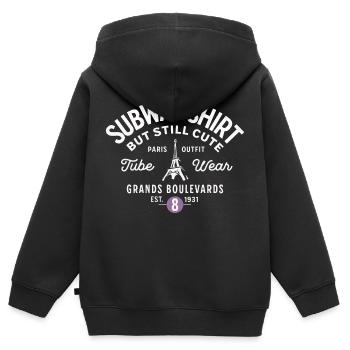 Pariser U-Bahn-Hemd Grands Boulevards - Kinder Premium Organic Zip Hoodie - Schwarz - Hinten - AI Model Kid Male (0cm)