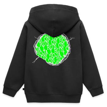 vegan meal veganism present joke gift idea - Kinder Premium Organic Zip Hoodie - Schwarz - Hinten - AI Model Kid Male (0cm)
