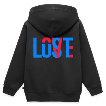 Liebe, Lust, Verloren Love, Lust, Lost - Kids Premium Organic Zip-up Hoodie - black - Back - AI Model Kid Male (0cm)