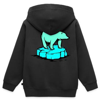 eisbär - Kinder Premium Organic Zip Hoodie - Schwarz - Hinten - AI Model Kid Male (0cm)