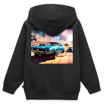 Mad and Furious #1 - Kids Premium Organic Zip-up Hoodie - black - Back - AI Model Kid Male (0cm)
