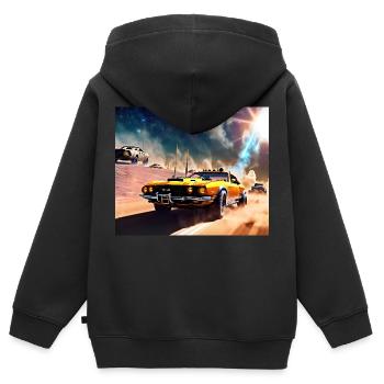 Mad and Furious #2 - Kids Premium Organic Zip-up Hoodie - black - Back - AI Model Kid Male (0cm)