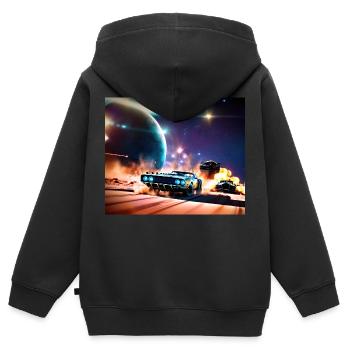 Mad and Furious #4 - Kids Premium Organic Zip-up Hoodie - black - Back - AI Model Kid Male (0cm)