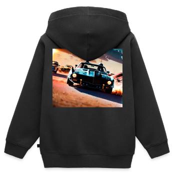 Mad and Furious #5 - Kids Premium Organic Zip-up Hoodie - black - Back - AI Model Kid Male (0cm)