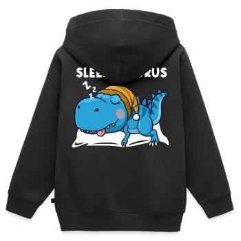 Sleepysaurus Lieblings Schalfshirt Schlafanzug Din - Kinder Premium Organic Zip Hoodie - Schwarz - Hinten - AI Model Kid Male (0cm)
