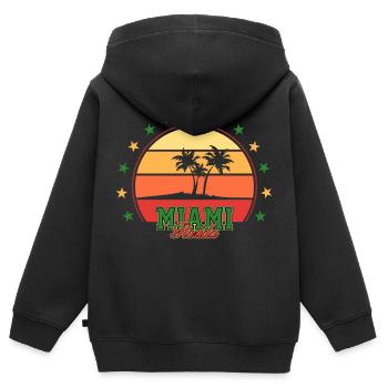 Miami - Kinder Premium Organic Zip Hoodie - Schwarz - Hinten - AI Model Kid Male (0cm)