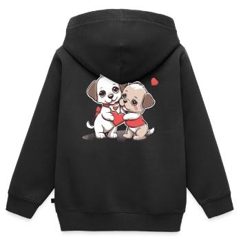 Jugendliebe - Kinder Premium Organic Zip Hoodie - Schwarz - Hinten - AI Model Kid Male (0cm)