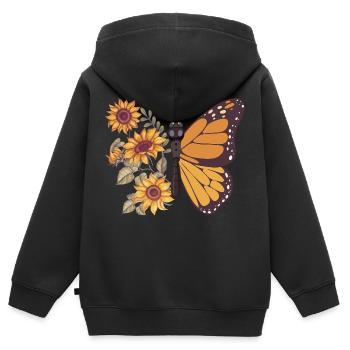 Butterfly Sunflowers - Kids Premium Organic Zip-up Hoodie - black - Back - AI Model Kid Male (0cm)