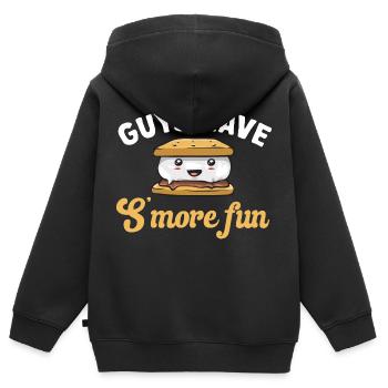 S'more Campfire Marshmallow Camping - Sweat Premium à capuche zippé enfant bio - noir - Dos - AI Model Kid Male (0cm)