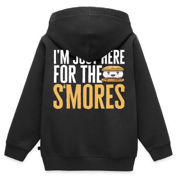 S'more Campfire Marshmallow Camping - Sweat Premium à capuche zippé enfant bio - noir - Dos - AI Model Kid Male (0cm)