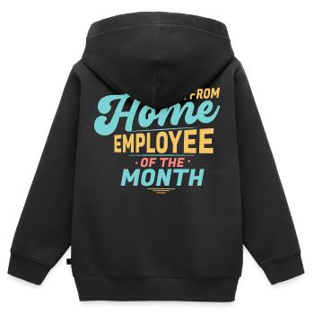 Von Zu Hause Aus Arbeiten - Mitarbeiter Des Monats - Kinder Premium Organic Zip Hoodie - Schwarz - Hinten - AI Model Kid Male (0cm)