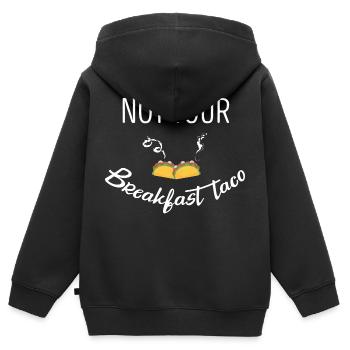 Pas votre taco de petit-déjeuner - Sweat Premium à capuche zippé enfant bio - noir - Dos - AI Model Kid Male (0cm)