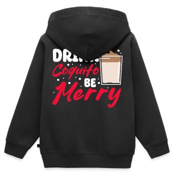 Drink Coquito Me Merry Puerto Rica Christmas - Kinder Premium Organic Zip Hoodie - Schwarz - Hinten - AI Model Kid Male (0cm)