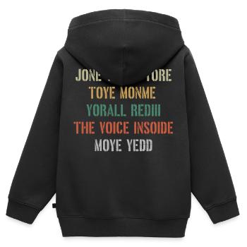 JONE WASTE YORE TOYE MONME YORALL REDIII LA VOIX - Sweat Premium à capuche zippé enfant bio - noir - Dos - AI Model Kid Male (0cm)