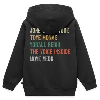JONE WASTE YORE TOYE MONME YORALL REDIII LA VOIX - Sweat Premium à capuche zippé enfant bio - noir - Dos - AI Model Kid Male (0cm)