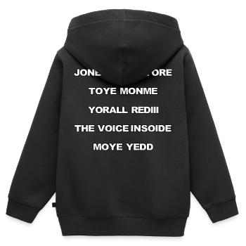 JONE WASTE YORE TOYE MONME YORALL REDIII LA VOIX - Sweat Premium à capuche zippé enfant bio - noir - Dos - AI Model Kid Male (0cm)