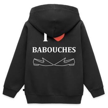 Hausschuhe Humor - Kinder Premium Organic Zip Hoodie - Schwarz - Hinten - AI Model Kid Male (0cm)