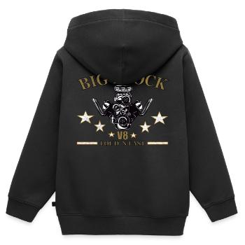 V8 Driver Big Block - Kids Premium Organic Zip-up Hoodie - black - Back - AI Model Kid Male (0cm)
