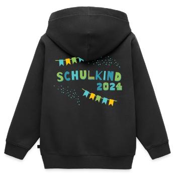 School Child 2024 School Enrollment First Day of School Children - Kids Premium Organic Zip-up Hoodie - black - Back - AI Model Kid Male (0cm)