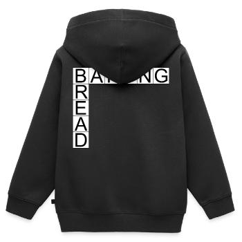 Cuisson du pain - Sweat Premium à capuche zippé enfant bio - noir - Dos - AI Model Kid Male (0cm)