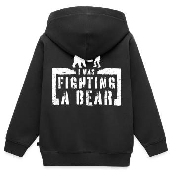 Je me battais contre une chirurgie d’ours Blessure au bras cassé - Sweat Premium à capuche zippé enfant bio - noir - Dos - AI Model Kid Male (0cm)
