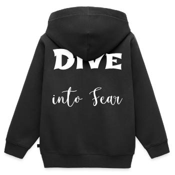 Cultiver le courage Donner du courage - Sweat Premium à capuche zippé enfant bio - noir - Dos - AI Model Kid Male (0cm)