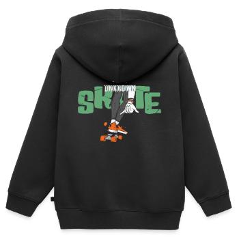 Skateboard - Kinder Premium Organic Zip Hoodie - Schwarz - Hinten - AI Model Kid Male (0cm)