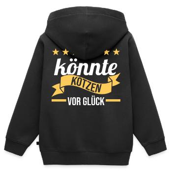 Je suis de si bonne humeur que je pourrais vomir - Sweat Premium à capuche zippé enfant bio - noir - Dos - AI Model Kid Male (0cm)