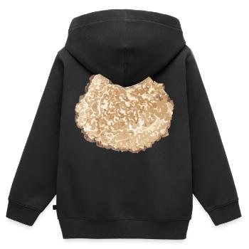 Trüffel Scheibe Braun - Kinder Premium Organic Zip Hoodie - Schwarz - Hinten - AI Model Kid Male (0cm)