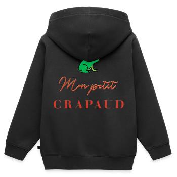 MEINE KLEINE KRÖTE - Kinder Premium Organic Zip Hoodie - Schwarz - Hinten - AI Model Kid Male (0cm)