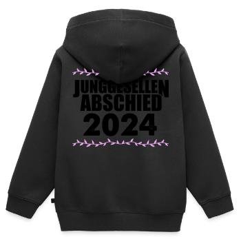 junggesellen abschied - Kinder Premium Organic Zip Hoodie - Schwarz - Hinten - AI Model Kid Male (0cm)
