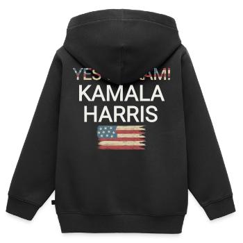 Yes We Kam - Kinder Premium Organic Zip Hoodie - Schwarz - Hinten - AI Model Kid Male (0cm)