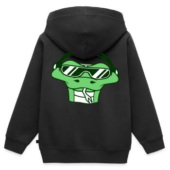 Cool Mixer Fun Party Club Musique - Sweat Premium à capuche zippé enfant bio - noir - Dos - AI Model Kid Male (0cm)