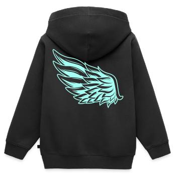flügel 1 - Kinder Premium Organic Zip Hoodie - Schwarz - Hinten - AI Model Kid Male (0cm)