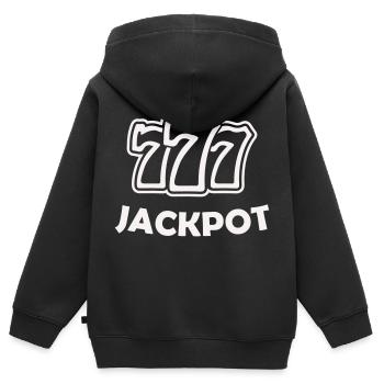 777 - Sweat Premium à capuche zippé enfant bio - noir - Dos - AI Model Kid Male (0cm)