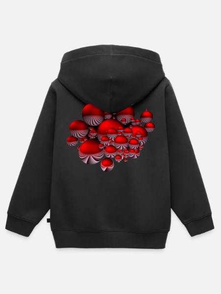Shirt mit Kugel-Design - Kinder Premium Organic Zip Hoodie - Schwarz