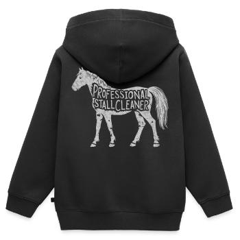 Un design amusant pour les professionnels de l’étable - Sweat Premium à capuche zippé enfant bio - noir - Dos - AI Model Kid Male (0cm)