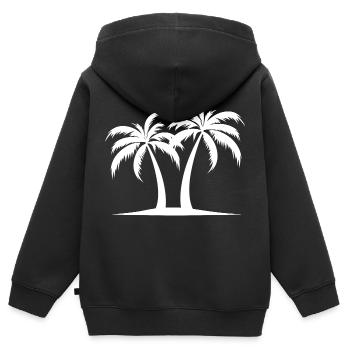 Île Palm - Sweat Premium à capuche zippé enfant bio - noir - Dos - AI Model Kid Male (0cm)