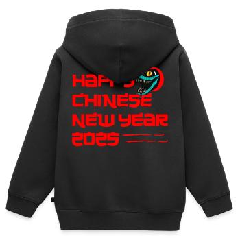 Chinesisches Neujahr asien - Kinder Premium Organic Zip Hoodie - Schwarz - Hinten - AI Model Kid Male (0cm)