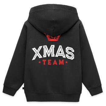 Xmas Team - Kinder Premium Organic Zip Hoodie - Schwarz - Hinten - AI Model Kid Male (0cm)