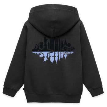 new york skyline - Kinder Premium Organic Zip Hoodie - Schwarz - Hinten - AI Model Kid Male (0cm)