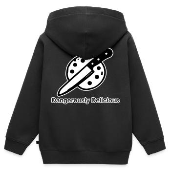 Keks und Messer - Gefährlich leckeres Design - Kinder Premium Organic Zip Hoodie - Schwarz - Hinten - AI Model Kid Male (0cm)