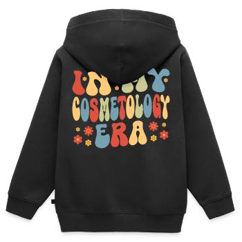 Ästhetik In meiner Kosmetologie-Ära Kosmetikerin - Kinder Premium Organic Zip Hoodie - Schwarz - Hinten - AI Model Kid Male (0cm)