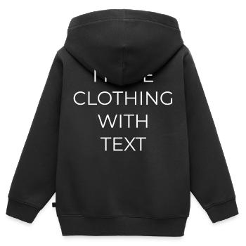 JE DÉTESTE LES VÊTEMENTS AVEC DU TEXTE - Sweat Premium à capuche zippé enfant bio - noir - Dos - AI Model Kid Male (0cm)