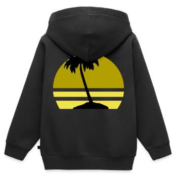 Île Palm - Sweat Premium à capuche zippé enfant bio - noir - Dos - AI Model Kid Male (0cm)
