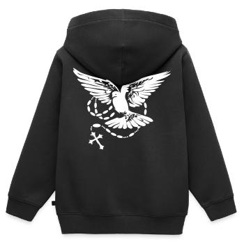 taube heiliger geist - Kinder Premium Organic Zip Hoodie - Schwarz - Hinten - AI Model Kid Male (0cm)