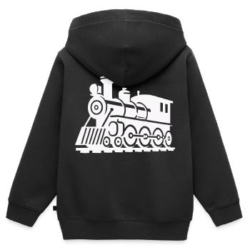 zug lokomotive - Kinder Premium Organic Zip Hoodie - Schwarz - Hinten - AI Model Kid Male (0cm)