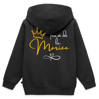 Teamkrone der Braut - Brautgeschenk - Kinder Premium Organic Zip Hoodie - Schwarz - Hinten - AI Model Kid Male (0cm)