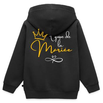 Braut Team Kranz - Braut Geschenk - Kinder Premium Organic Zip Hoodie - Schwarz - Hinten - AI Model Kid Male (0cm)