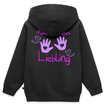 mamas und papas liebling - Kinder Premium Organic Zip Hoodie - Schwarz - Hinten - AI Model Kid Male (0cm)